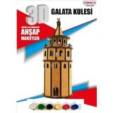 Ahşap 3D Maket Seti, Akrelik Boya Hediğiyle Tamamlanmış Özel Tasarım - Seçenek 1 - Ahşap - Ceviz