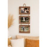 Ahsap 3'lü 10X15 cm Ipli Fotograf Çerçevesi Yatay Kemençe Renk