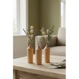 Ahşap 3’Lü Dekoratif Vazo Seti Modern Minimalist Rustik Salon Ofis Ev Dekoru Çiçeklik Lignum