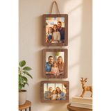 Ahşap 3’lü Ipli 15X21 cm Fotoğraf Çerçevesi Kemençe Renk