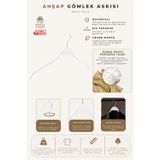 Ahşap 8061-Ç Askı Bluz Gömlek Askısı Beyaz Renk 6 Adet