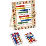 Ahşap Abaküs ve Sayı Fasulyesi Çubuğu Seti 24X21CM, Eğlenceli Öğrenme Malzemesi - Antrasit - Seçenek 1