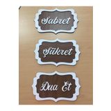 Ahşap Aksesuar Sabret Şükret Dua Et Duvar Yazısı Tablo Duvar Dekoru