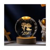Ahşap Altlıklı Usb'li Işıklı Cam Küre Nemere - 1 - 10 W - Amber