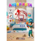 Ahşap Asılabilir Fileli Gerçekci Detaylı Streetball Basketbol Potası Eğitici Spor Oyuncak