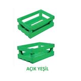 AHŞAP ATÖLYE Ahşap Kasa Raf Çiçeklik Renkli Mini Kasa Yeşil