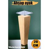 Ahşap Ayak 20 cm Kare Bağlantı Aparatı Mobilya Koltuk Kanepe Sehpa Masa Ayağı Ayakları Boyasız. - Titreşim - Çamaşır Bulaşık