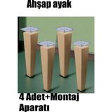 Ahşap Ayak 4 Adet 25 cm Kare Bağlantı Aparatı Dahil Mobilya Koltuk Kanepe Sehpa Masa Ayağı Ayakları. - Titreşim - Çamaşır Bulaşık