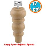 Ahşap Ayak Bağlantı Aparatlı Mobilya Koltuk Kanepe Sehpa Masa Ayağı Ayakları M8 Civatalı 17 Cm