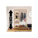 Ahsap Ayakli Aski Elbise Askisi Cok Amacli Dolap Gardirop 30Cmx100cmx160cm