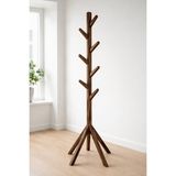 Ahşap Ayaklı Askılık Portmanto Modern Elbise Askısı Konfeksiyon 175 cm Naturel Ceviz - Ahşap - Ceviz
