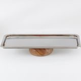 Ahşap Ayaklı Baton Metal Dekoratif 33 cm Pasta Kek Sunum/servis Tabak Stand
