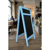 Ahşap Ayaklı Menü Panosu - Çift Taraflı Tebeşir Tahtası - Kafe Restoran Tipi Kara Tahta (100x50cm) (MA)