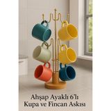 Ahşap Ayaklı Metal Gold Kupa ve Fincan Askısı - yok