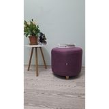 Ahşap Ayaklı Nubuk Yuvarlak Puf&bench Koltuk/tabure - Mor