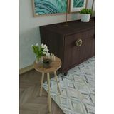 Ahşap Ayaklı Yuvarlak Yan Sehpa – Dekoratif Küçük Sehpa 34X74 cm - Atlantik Çam