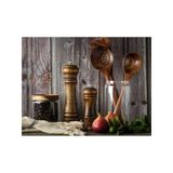 Ahşap Baharat Tuz Öğütücü Değirmen Tuzluk Baharatlık 14 Cm Ve 21 Cm 2'Li Set Kahverengi