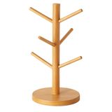 Ahşap Bambu Kupa Bardak Askısı 6'lı Stand Doğal Mutfak Tezgahı İçin Kupa Standı Bardak Tutucu Modern Dekoratif Dayanıklı Kolay Kurulumlu Organizer (Yuvarlak)