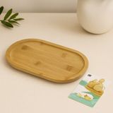Ahşap Bambu Oval Mini Servis Tepsisi 25 x 14 x 1.4 cm - Çok Renkli