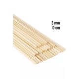 Ahşap Bambu Silindir Maket Çubukları 5 Mm 10 Cm 150 Adet