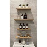 Ahşap Banyo Düzenleyici Raf Seti - Minimalist Tasarım - 4'lu Raf seti 4lübanyoraf
