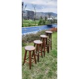 Ahşap Bar Taburesi, Country Tarzı, Ceviz Renk, 60 cm Yükseklik