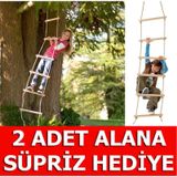 Ahşap Basamaklı İp Merdiven Halatlı Tırmanma Merdiveni Oyuncak