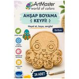 Ahşap Boyama Ahtapot 24 Adet 10X15cm Boyama Deniz Figürü Etkinlik Çoçuk Gelişim Motor Beceri Kreş Anasınıfı