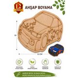 Ahşap Boyama Araba 12 Adet 10X15cm Araba Boyama Figürü Etkinlik Çoçuk Gelişim Motor Beceri Kreş Anasınıfı