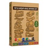Ahşap Boyama Araçlar 10 lu 1 Paket 10x15cm Ahşap Boyama 6 Renk Boya Resim Fırçası Etkinlik Çocuk Gelişim Motor Beceri
