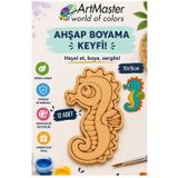 Ahşap Boyama Deniz Atı 12 Adet 10X15cm Boyama Deniz Figürü Etkinlik Çoçuk Gelişim Motor Beceri Kreş Anasınıfı