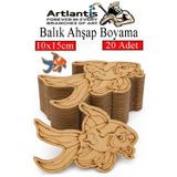 Ahşap Boyama Deniz Canlıları 20 Adet 10X15cm Boyama Figürü Etkinlik Çoçuk Gelişim Motor Beceri Kreş Anasınıfı