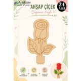 Ahşap Boyama Gül 24 Adet 10x15cm Boyama Çiçek Figürleri Etkinlik Çoçuk Gelişim Motor Beceri Kreş Anasınıfı