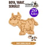 Ahşap Boyama Hayvanlar 20 Adet 10x15 Set3 Hayvan Boyama Figürü Etkinlik Çocuk Gelişim Motor Beceri Anasınıfı Kreş