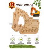 Ahşap Boyama Kepçe 12 Adet 10X15cm Araba Boyama Figürü Etkinlik Çoçuk Gelişim Motor Beceri Kreş Anasınıfı
