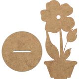 Ahşap Boyanabilir Bahar Dalı Çiçek Figürü - 7X15 cm 3mm Ham Mdf Okul Öncesi Boyama Etkinlik Seti 10ADET