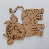 Ahşap Boyanabilir Inek Figürü - 15X14 cm 3mm Ham Mdf Çiftlik Serisi Eğitici Boyama Seti 10 Adet