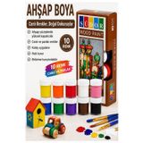 Ahşap Boyası 10 Renk 20Ml 1 Paket Südor 10 Lu Ahşap Boya Yüksek Kapatıcılık Canlı Renkle Hızlı Kuruma Mdf Biblo Hobi