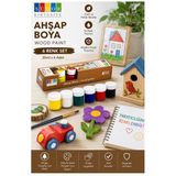 Ahşap Boyası 6 Renk 20Ml 1 Paket Südor 6 Lı Ahşap Boya Yüksek Kapatıcılık Canlı Renkle Hızlı Kuruma Mdf Biblo Hobi