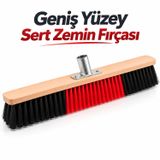 Ahşap Çalı Fırçası 80 Cm Bahçe Temizlik Fırçası Dayanıklı Sert Kıllı Ot Yaprak Süpürme Fırçası