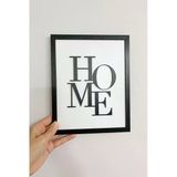 Ahşap Çerçeveli 2 Katmanlı Home Yazılı MDF Duvar Tablosu Siyah | 25x20 cm