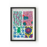 Ahşap Çerçeveli Art Nouveau Floral Desen Poster E.A. Seguy Tarzı Renkli Bitkisel Duvar Tablosu Siyah Çerçeveli 10 x 15