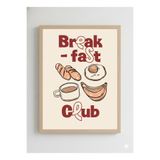Ahşap Çerçeveli “Breakfast Club” Poster – Retro & Eğlenceli Mutfak Dekor Tablosu Ahşap Çerçeveli 21 x 30