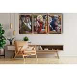 Ahşap Çerçeveli Caz Bar Tablo Tablo Seti, 50X70
