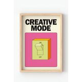 Ahşap Çerçeveli Creative Mode Tablo – Pembe Tonlarda Renkli Yazılı Modern Dekoratif Poster Pembe 21 x 30