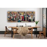 Ahşap Çerçeveli Disko Tablo Tablo Seti, 50X70