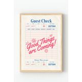 Ahşap Çerçeveli Good Things Are Coming Retro Menü Tasarımlı Duvar Posteri Ahşap Çerçeveli 21 x 30
