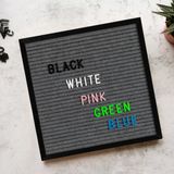 Ahşap Çerçeveli Keçe Harf Panosu (Beyaz Harf), Özel Keçe Letter Board 170 Parça Harf ve Sembol Dahil | Bebek Fotoğraf Panosu