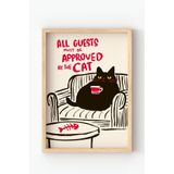 Ahşap Çerçeveli Kedi Posteri – Komik Cat Lover Duvar Tablosu, Ev Dekoru, Hediyelik Poster Çok Renkli 30 x 40