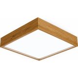 Ahşap Çerçeveli LED Panel Tavan Avize Dekoratif Aydınlatma 6500K Beyaz Işık 30*30 cm - Ahşap - Bal Rengi